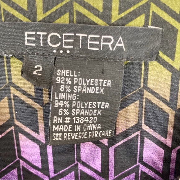 ETCETERA Bright Bold Geometric Print Shift Dress 2 - Picture 10 of 12